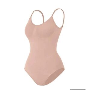 Nude Seamless Shapewear Bodysuit with Adjustable Straps